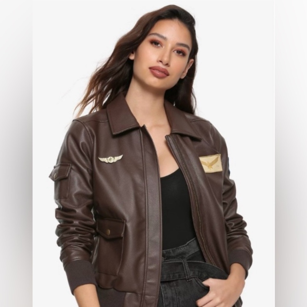 Girls Captain Marvel Leather Jacket - Size Small - Worn